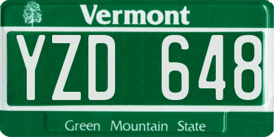 VT license plate YZD648