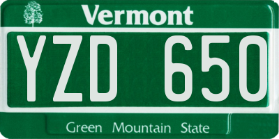 VT license plate YZD650