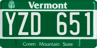 VT license plate YZD651