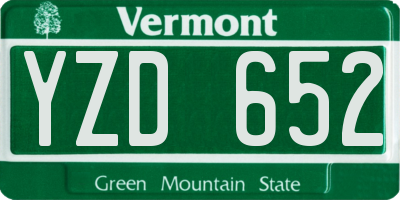 VT license plate YZD652