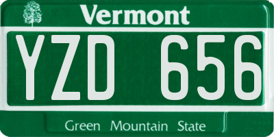 VT license plate YZD656