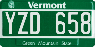 VT license plate YZD658