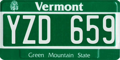 VT license plate YZD659