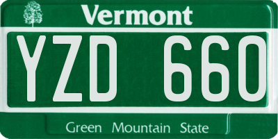 VT license plate YZD660