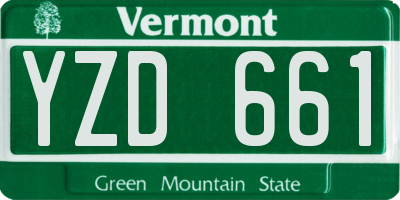 VT license plate YZD661