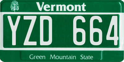 VT license plate YZD664