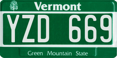 VT license plate YZD669