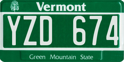 VT license plate YZD674