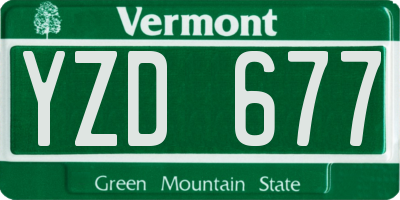 VT license plate YZD677
