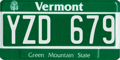 VT license plate YZD679