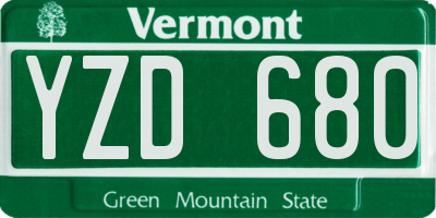 VT license plate YZD680
