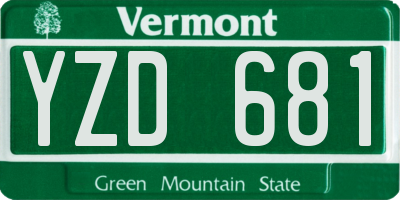 VT license plate YZD681