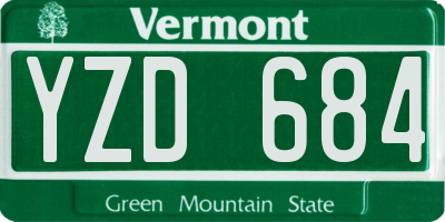 VT license plate YZD684