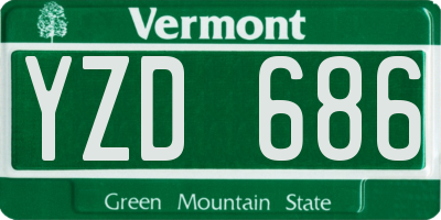 VT license plate YZD686