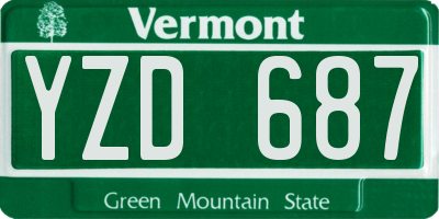 VT license plate YZD687