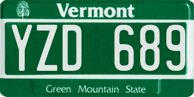 VT license plate YZD689
