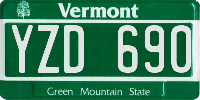 VT license plate YZD690