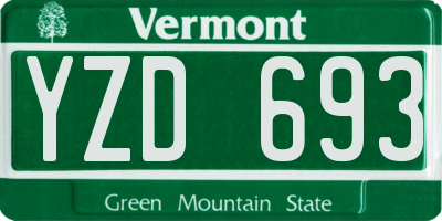 VT license plate YZD693