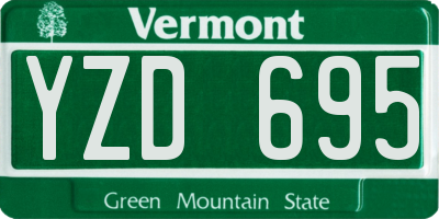 VT license plate YZD695