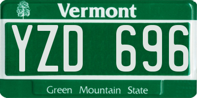 VT license plate YZD696
