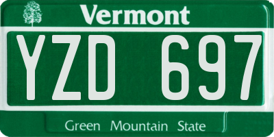 VT license plate YZD697