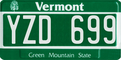 VT license plate YZD699