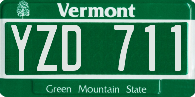 VT license plate YZD711
