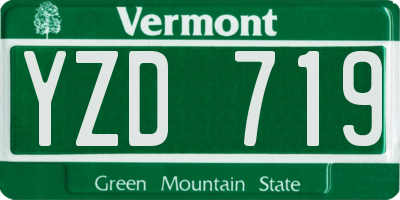 VT license plate YZD719