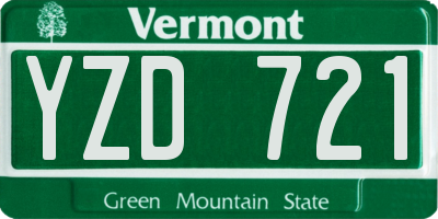 VT license plate YZD721