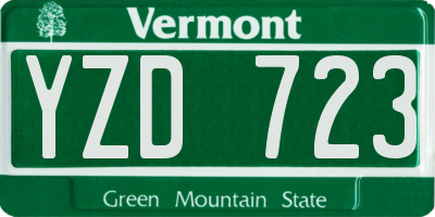 VT license plate YZD723