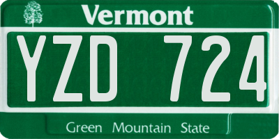 VT license plate YZD724