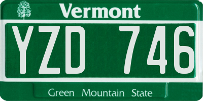 VT license plate YZD746