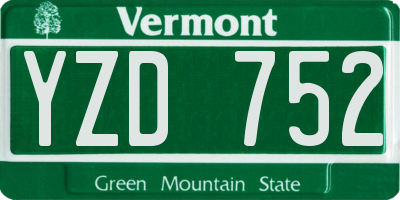 VT license plate YZD752