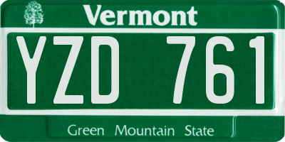 VT license plate YZD761