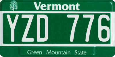 VT license plate YZD776