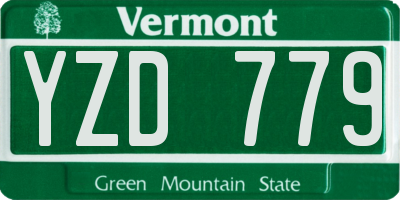VT license plate YZD779