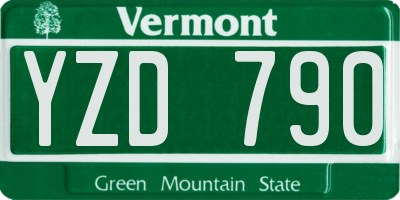 VT license plate YZD790