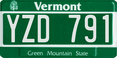 VT license plate YZD791