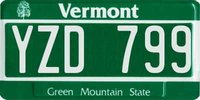 VT license plate YZD799