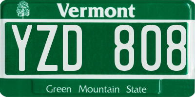 VT license plate YZD808