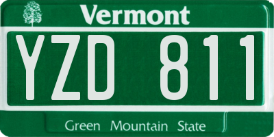 VT license plate YZD811