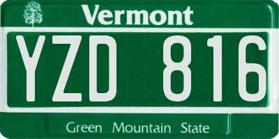 VT license plate YZD816