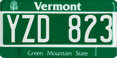 VT license plate YZD823