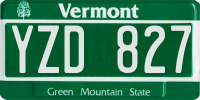 VT license plate YZD827