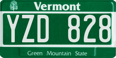VT license plate YZD828