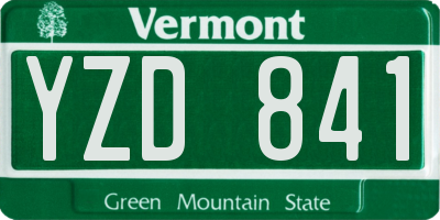 VT license plate YZD841