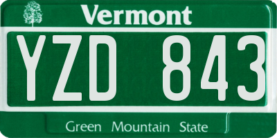VT license plate YZD843