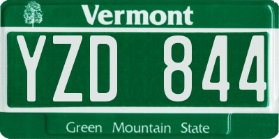 VT license plate YZD844