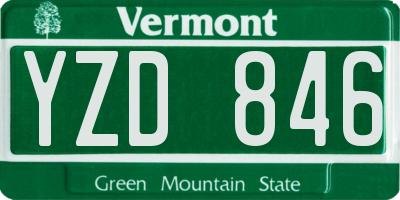 VT license plate YZD846