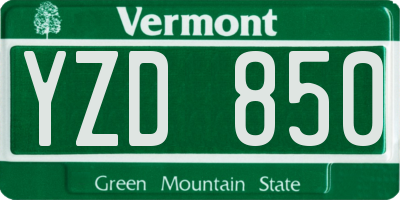 VT license plate YZD850